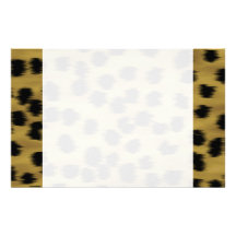 Black and Golden Brown Cheetah Print Pattern. Stationery Paper