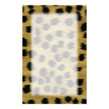 Black and Golden Brown Cheetah Print Pattern. Customized Stationery