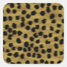 Black and Golden Brown Cheetah Print Pattern. Square Sticker