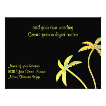 Black and Golden Palm Tree Invitations