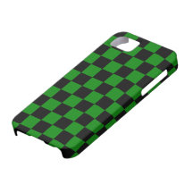 Black and Green Chequerboard Design