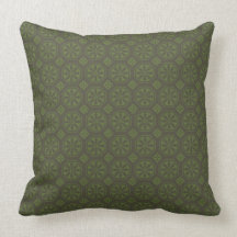 Black and Green Flowered American MOJO Pillow