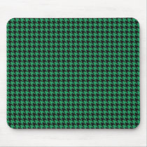 Black and Green Hounds Tooth Mousepad mousepads