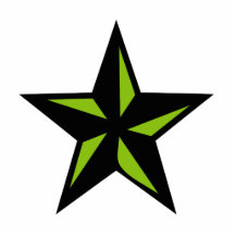 Black and Green Star Photo Sculptures