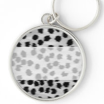 Black and Grey Cheetah Print Pattern. Key Chains