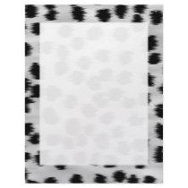 Black and Grey Cheetah Print Pattern. Custom Letterhead