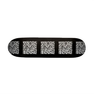 Black and Grey Cheetah Print Pattern. Custom Skateboard by Graphics_By_Metarla