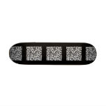 Black and Grey Cheetah Print Pattern. Custom Skateboard
