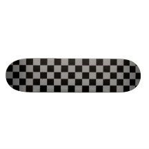 Black and Grey Chequered Skateboard