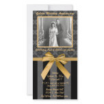 Black And Grey Damask Golden Anniversary Card Photo Card Template