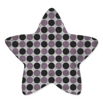 Black and grey grunge polka dots star stickers