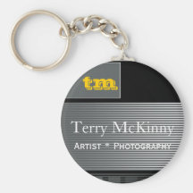 Black and Grey Stripes and Cubes Keychain