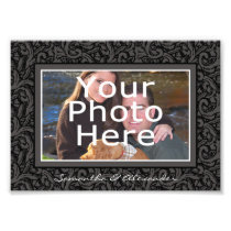 Black and Grey Swirl Elegant Photo Border w/Text