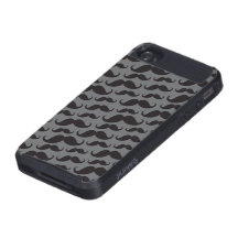 Black and grey trendy funny moustache pattern