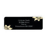 Black and Ivory Damask Address Labels