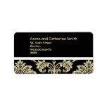 Black and Ivory Damask Wedding Address Labels