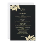 Black and Ivory Damask Wedding Enclosure Card Personalized Invitations