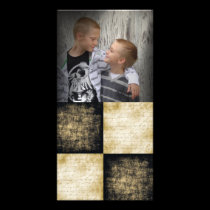 Black and Khaki grunge photo card photo cards