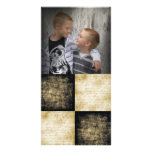 Black and Khaki grunge photo card