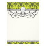 black and lime green damask.ai personalized letterhead