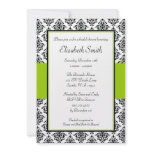 Black and Lime Green Damask Bridal Shower