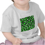 Black and Lime Green Leopard Print Pattern. Custom t-shirts