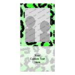 Black and Lime Green Leopard Print Pattern. Custom Photo Card