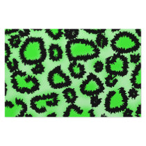 Black and Lime Green Leopard Print Pattern. Customized Stationery
