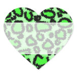 Black and Lime Green Leopard Print Pattern. Sticker