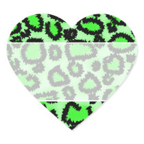 Black and Lime Green Leopard Print Pattern. Sticker