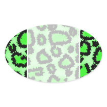 Black and Lime Green Leopard Print Pattern. Sticker