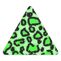 Black and Lime Green Leopard Print Pattern. Stickers