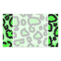 Black and Lime Green Leopard Print Pattern. Rectangular Sticker