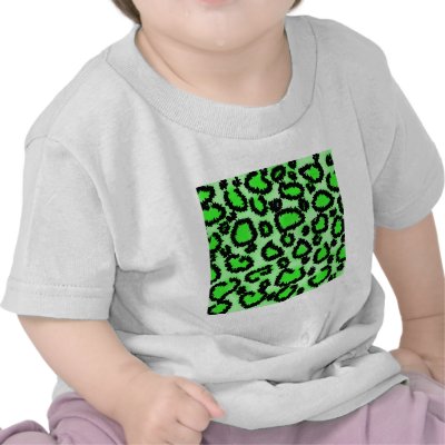 Black and Lime Green Leopard Print Pattern. T Shirt by Graphics_By_Metarla