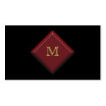Black And Maroon Monogram Business Card Template