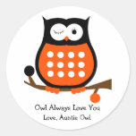 Black and Orange Owl Sticker stickers