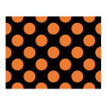 Black and Orange Polka Dots Post Card