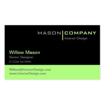 Black and Pale Green Corporate Business Card