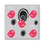 black and pink bird pattern magnet magnets