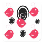 black and pink bird pattern sticker stickers