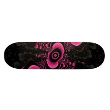 black and pink fractal butterfly deck skateboards