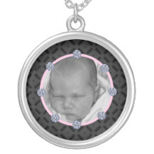 Black and Pink Photo Necklace