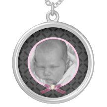Black and Pink Photo Necklace