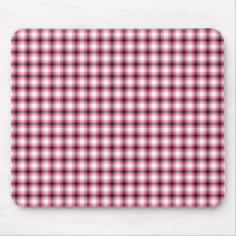 Black and Pink Plaid Mousepads