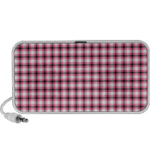 Black and Pink Plaid PC Speakers