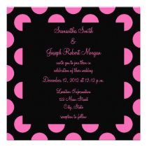Black and Pink Polka Dot Wedding invitations