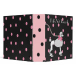 Black and Pink Poodle Binder