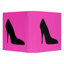 Black and Pink Pumps Vinyl Binder