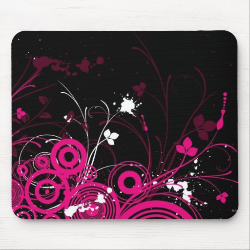 Black and Pink Tattoo Mouse Pad