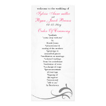 black and pink  Wedding program Custom Rack Cards